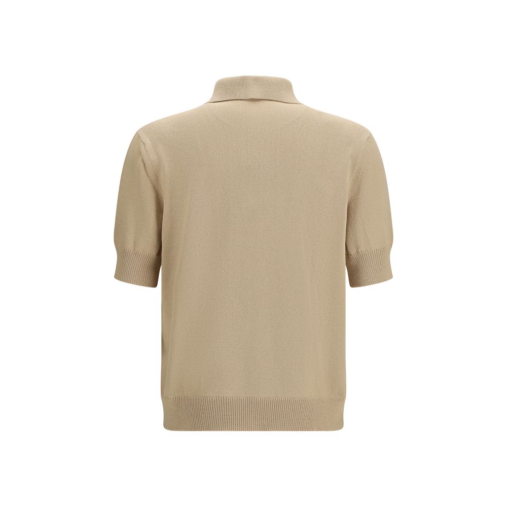 Balmain Beige Cotton Polo Shirt-2
