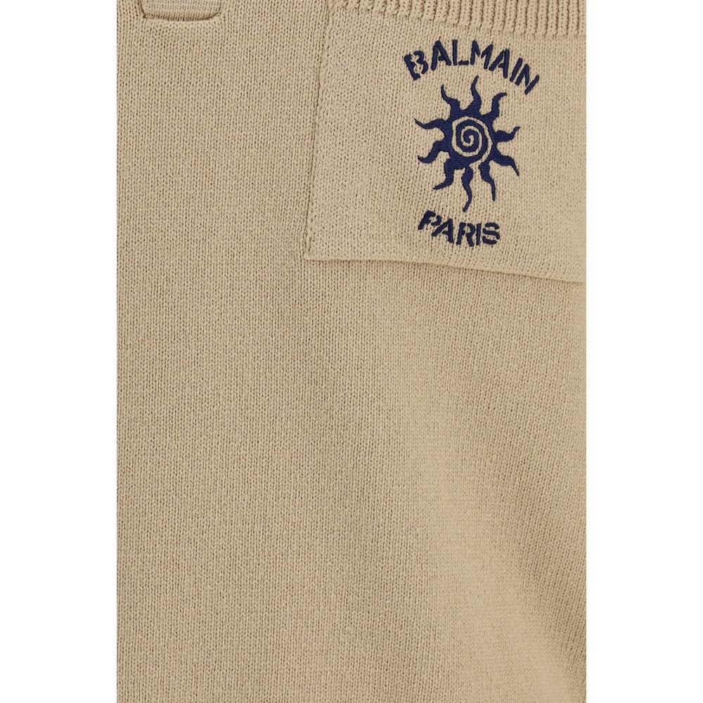Balmain Beige Cotton Polo Shirt-3