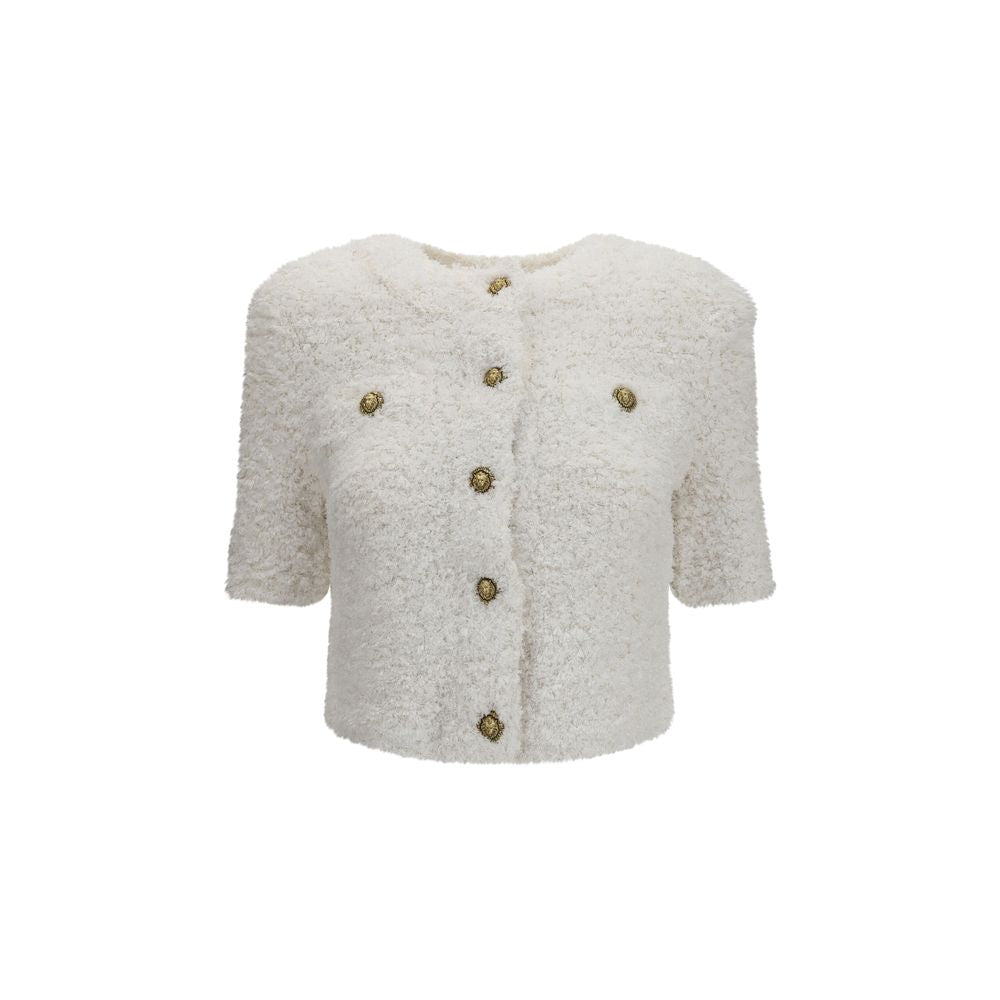 Balmain Weiße Strickjacke aus Polyamid-1