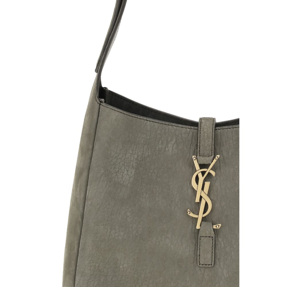 Saint Laurent Graue Bos Taurus Kalbsleder Schultertasche-4
