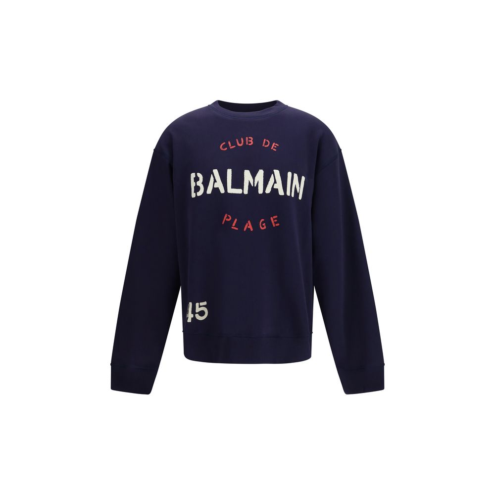 Balmain Blauer Baumwoll-Sweatshirt-1