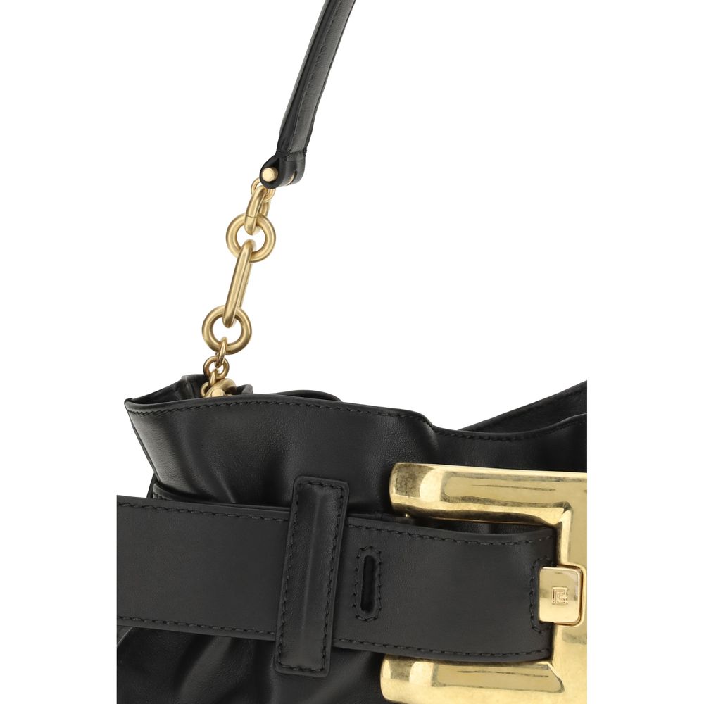 Balmain Black Bos Taurus Calfskin Shoulder Bag-4