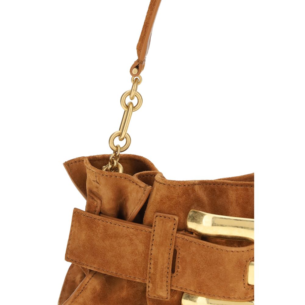Balmain Beige Calf Leather Bos Taurus Shoulder Bag-4