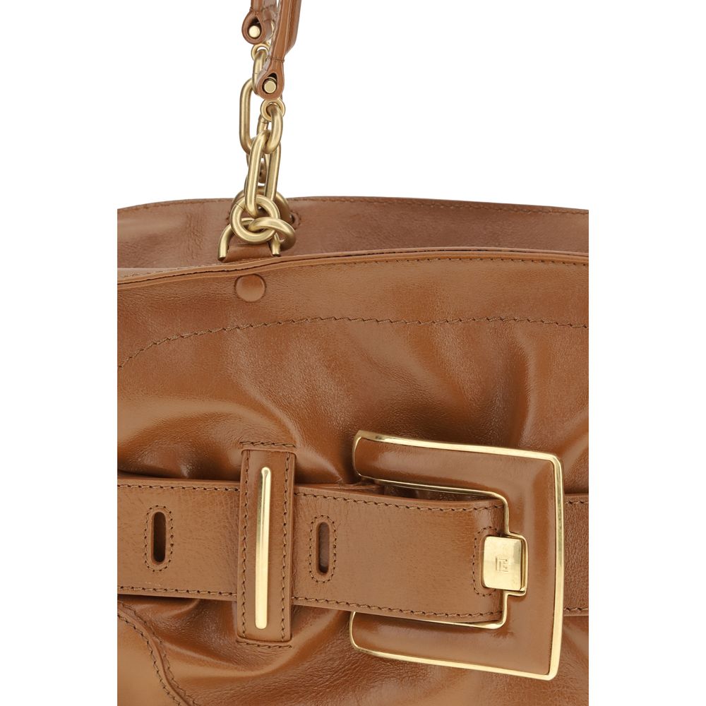 Balmain Brown Calf Leather Bos Taurus Handbag-4