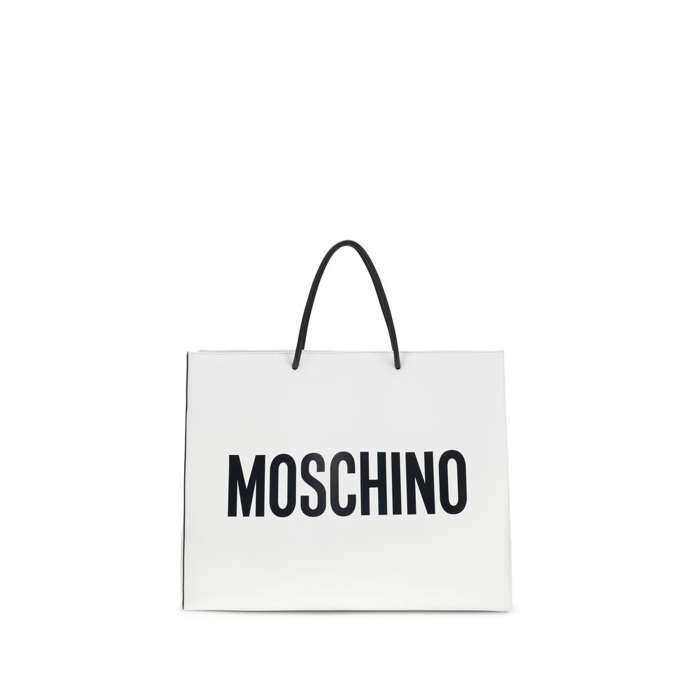 Moschino Weiße Kalbsleder Bos Taurus Handtasche-1