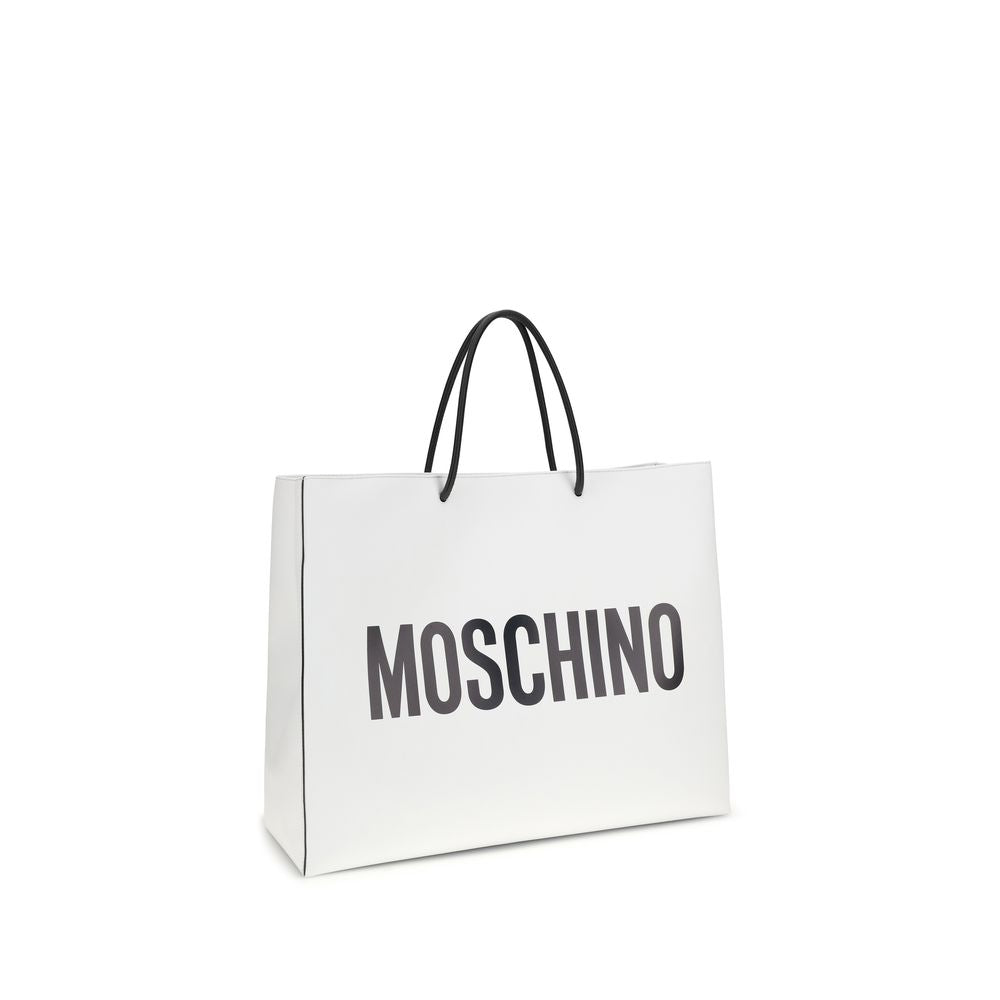 Moschino Weiße Kalbsleder Bos Taurus Handtasche-2
