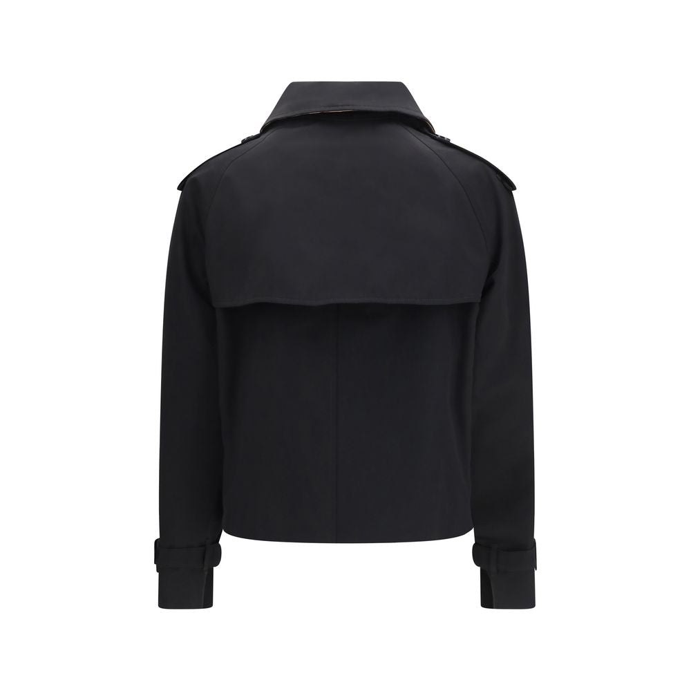 Burberry Black Cotton Trench Coat-2