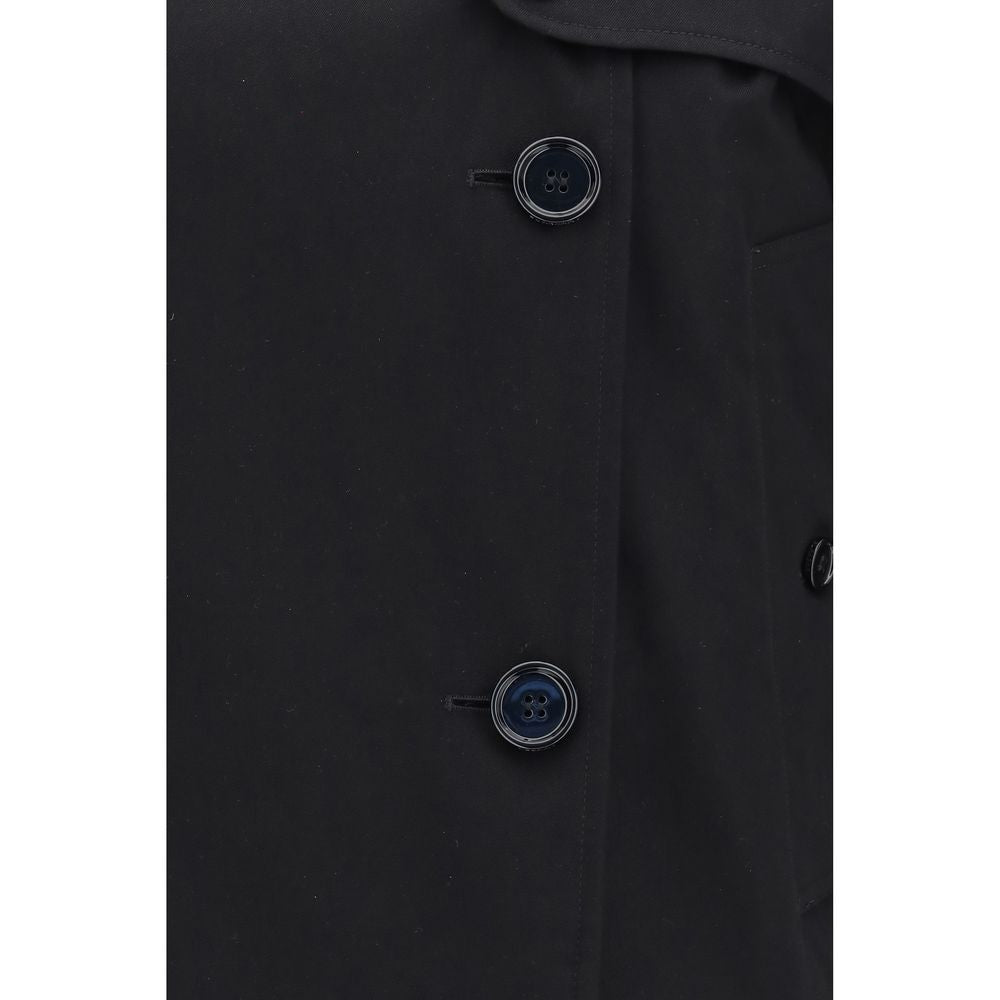 Burberry Black Cotton Trench Coat-3