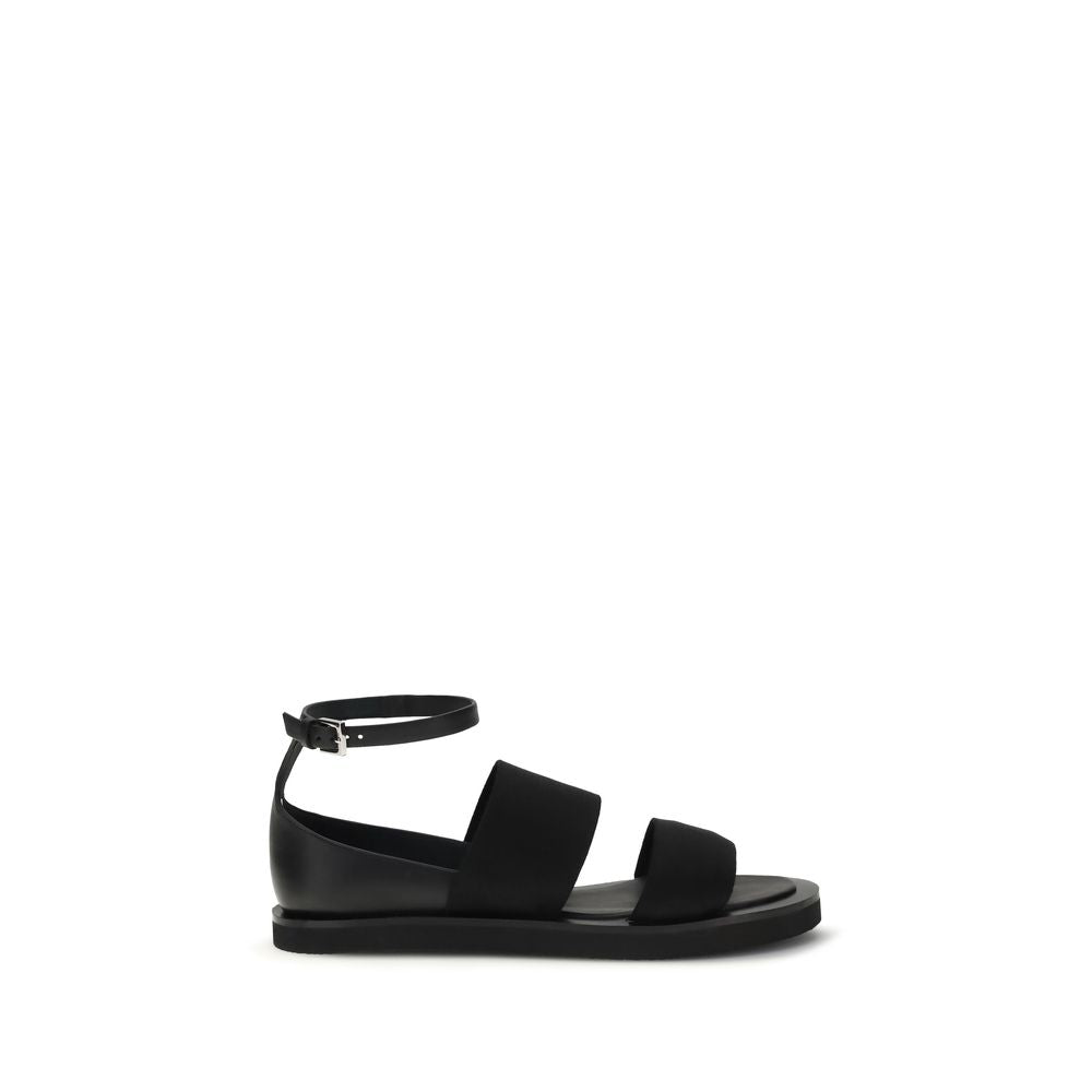 Max Mara Schwarze Bos Taurus Kalbsleder-Sandalen-1