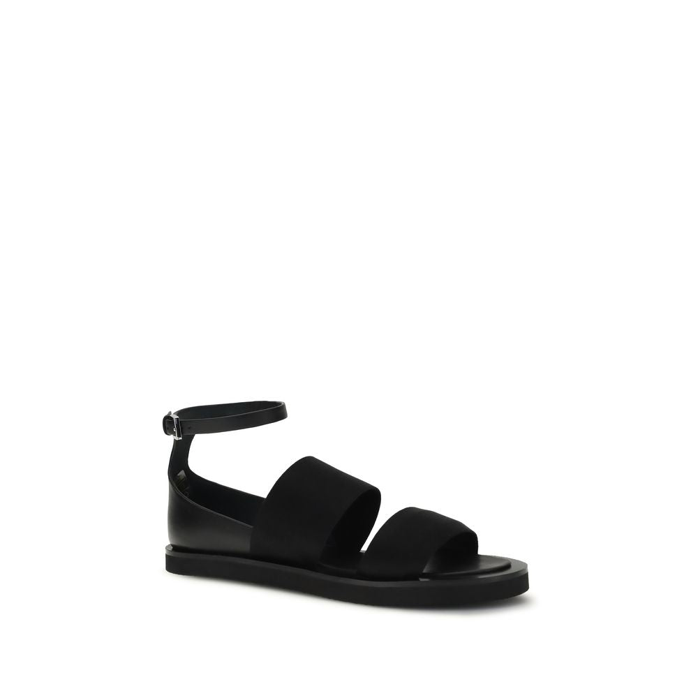 Max Mara Schwarze Bos Taurus Kalbsleder-Sandalen-2