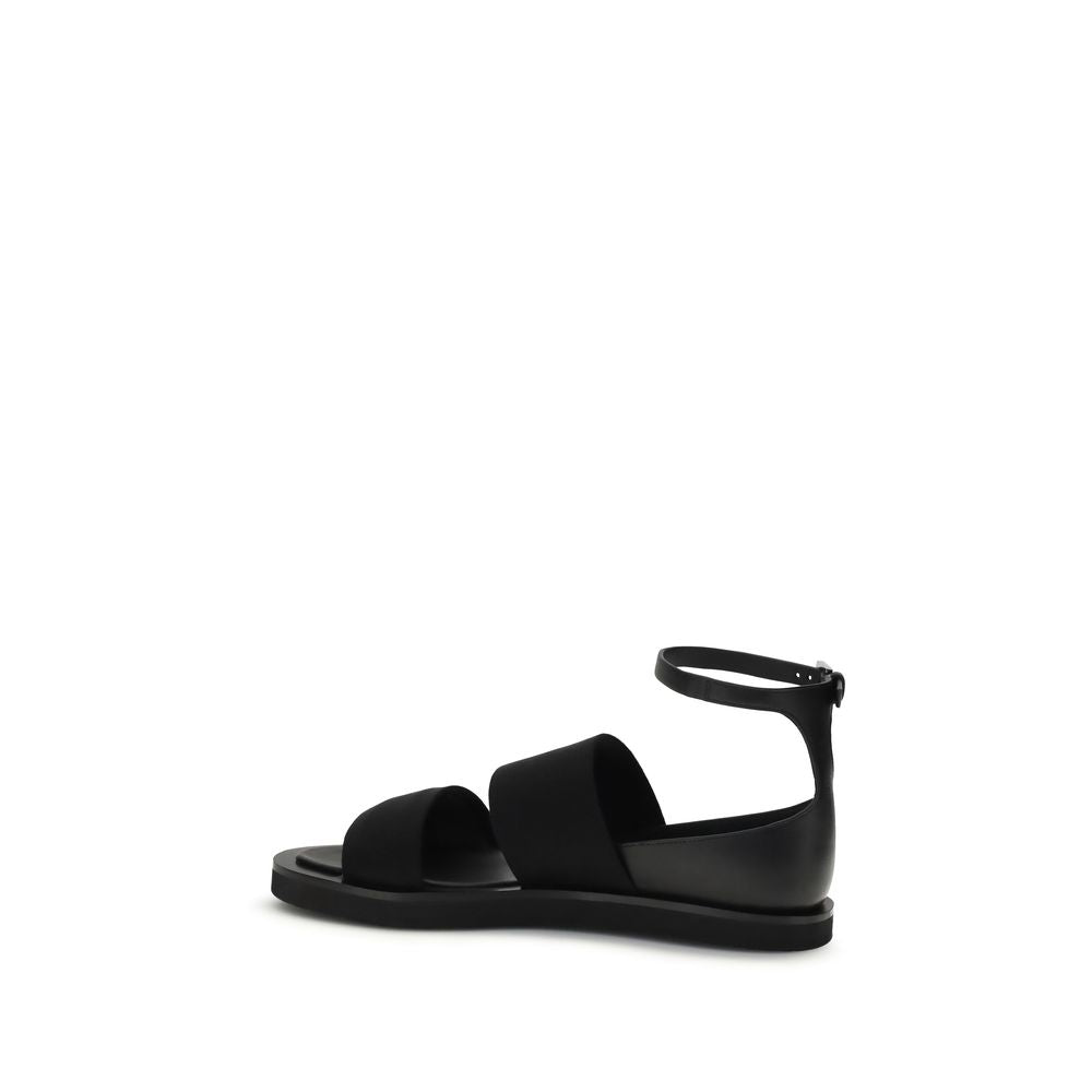 Max Mara Schwarze Bos Taurus Kalbsleder-Sandalen-3