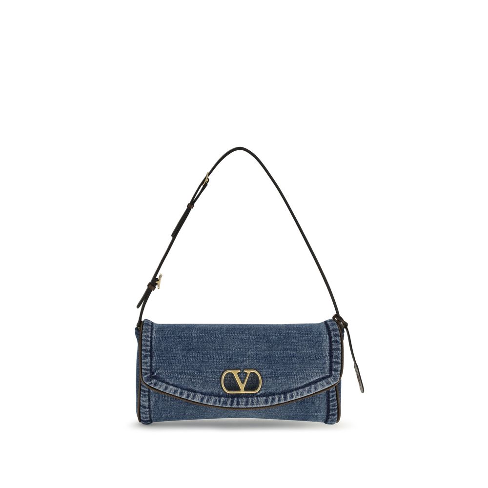 Valentino Garavani Blaue Baumwoll-Umhängetasche-1