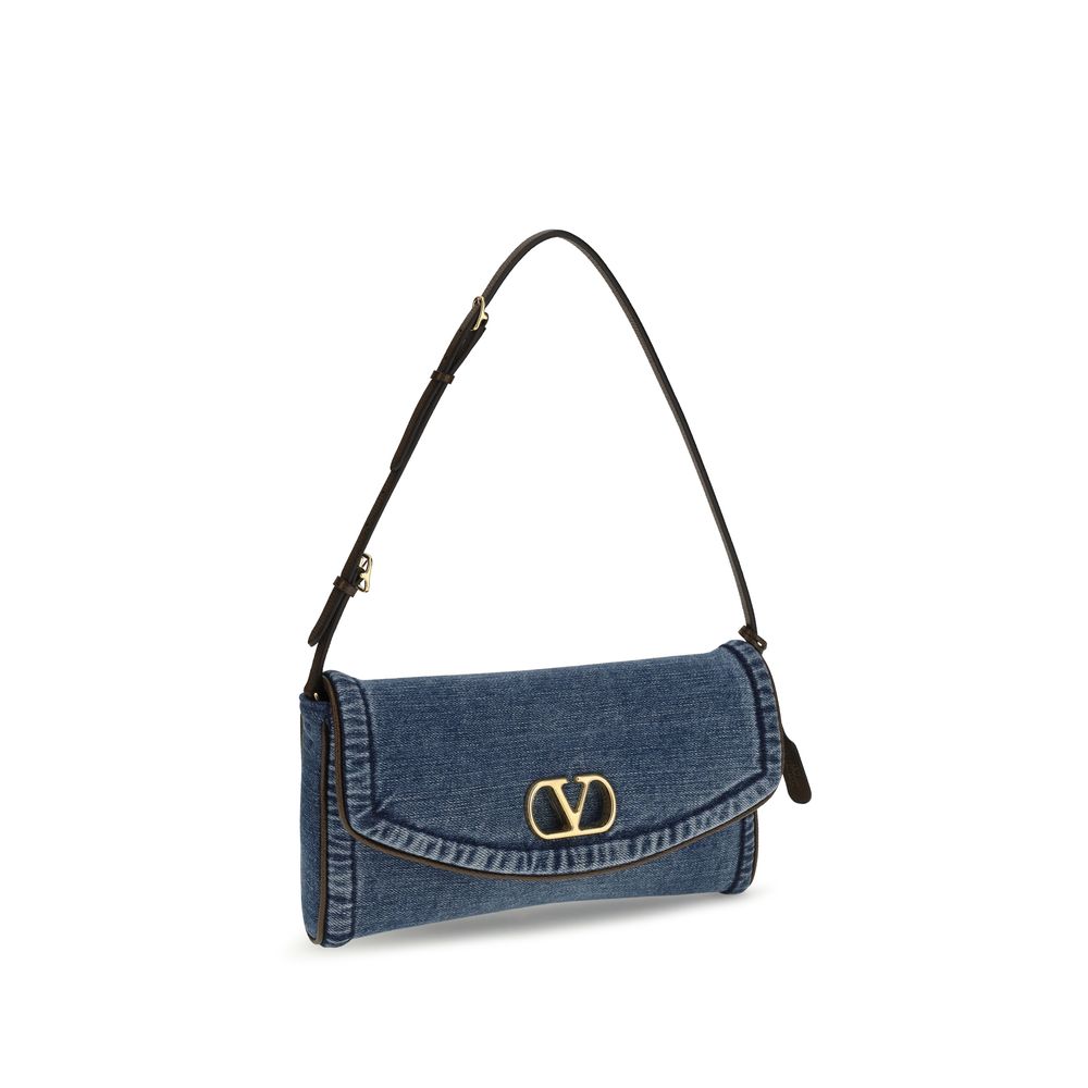 Valentino Garavani Blaue Baumwoll-Umhängetasche-2