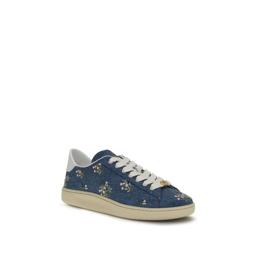 Valentino Garavani Blaue Stoff-Sneakers mit niedrigem Schaft-2