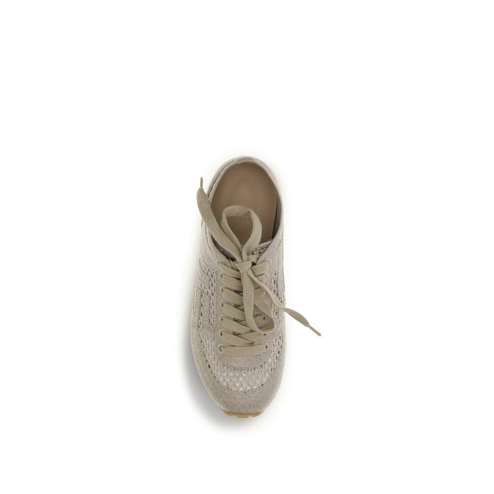 Balmain Beige Cotton Sneakers-4