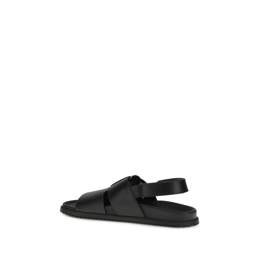 Dolce & Gabbana Schwarze Bos Taurus Kalbsleder-Sandalen-3