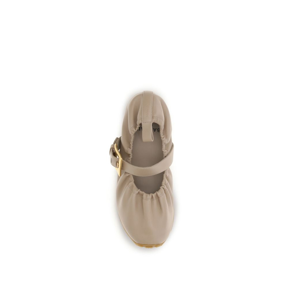 Balmain Beige Lamb Ovis Aries Aries Ballerinas-4