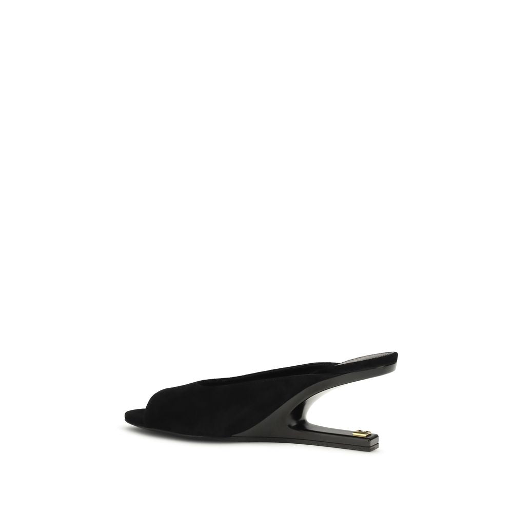 Balmain Black Goat Leather Mules-3