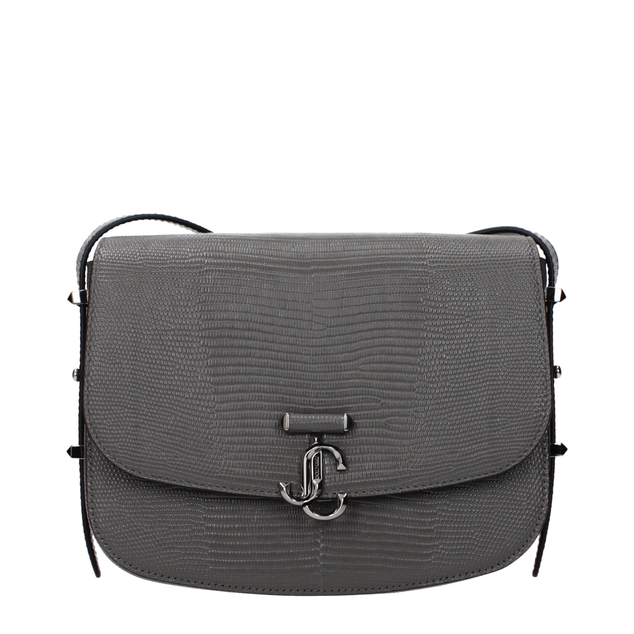 Jimmy Choo Graue Leder Umhängetasche-1