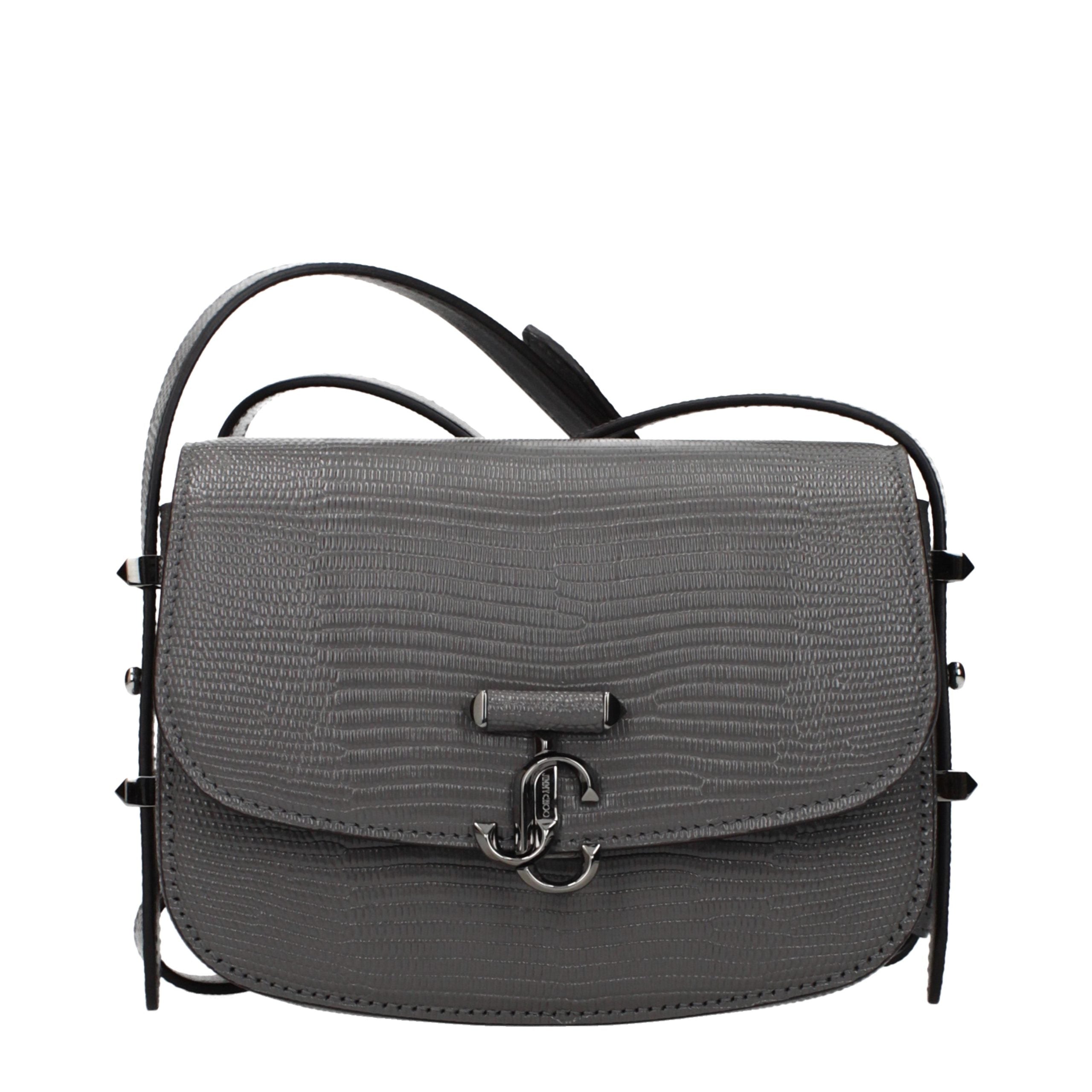 Jimmy Choo Graue Leder Schultertasche-1