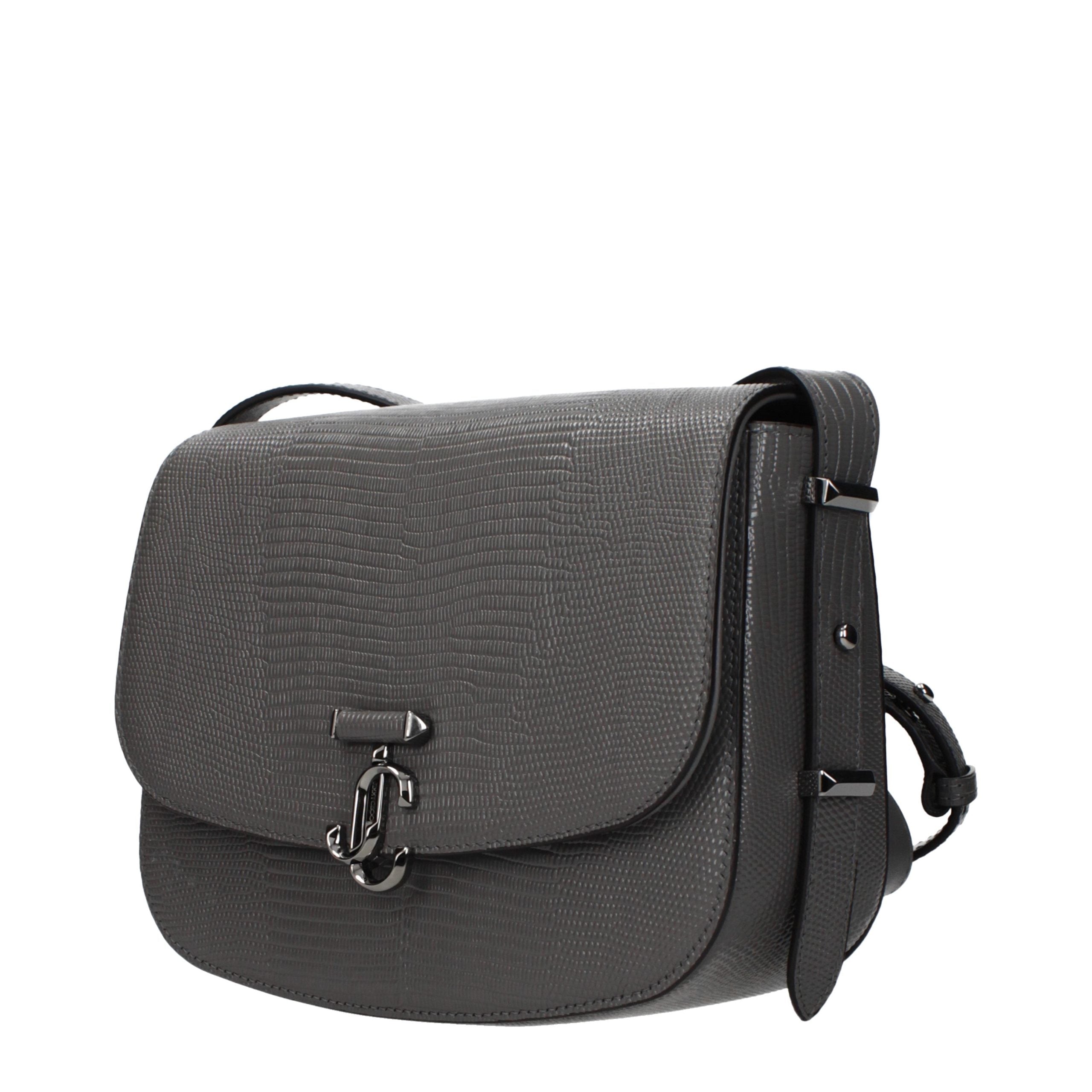 Jimmy Choo Graue Leder Umhängetasche-2