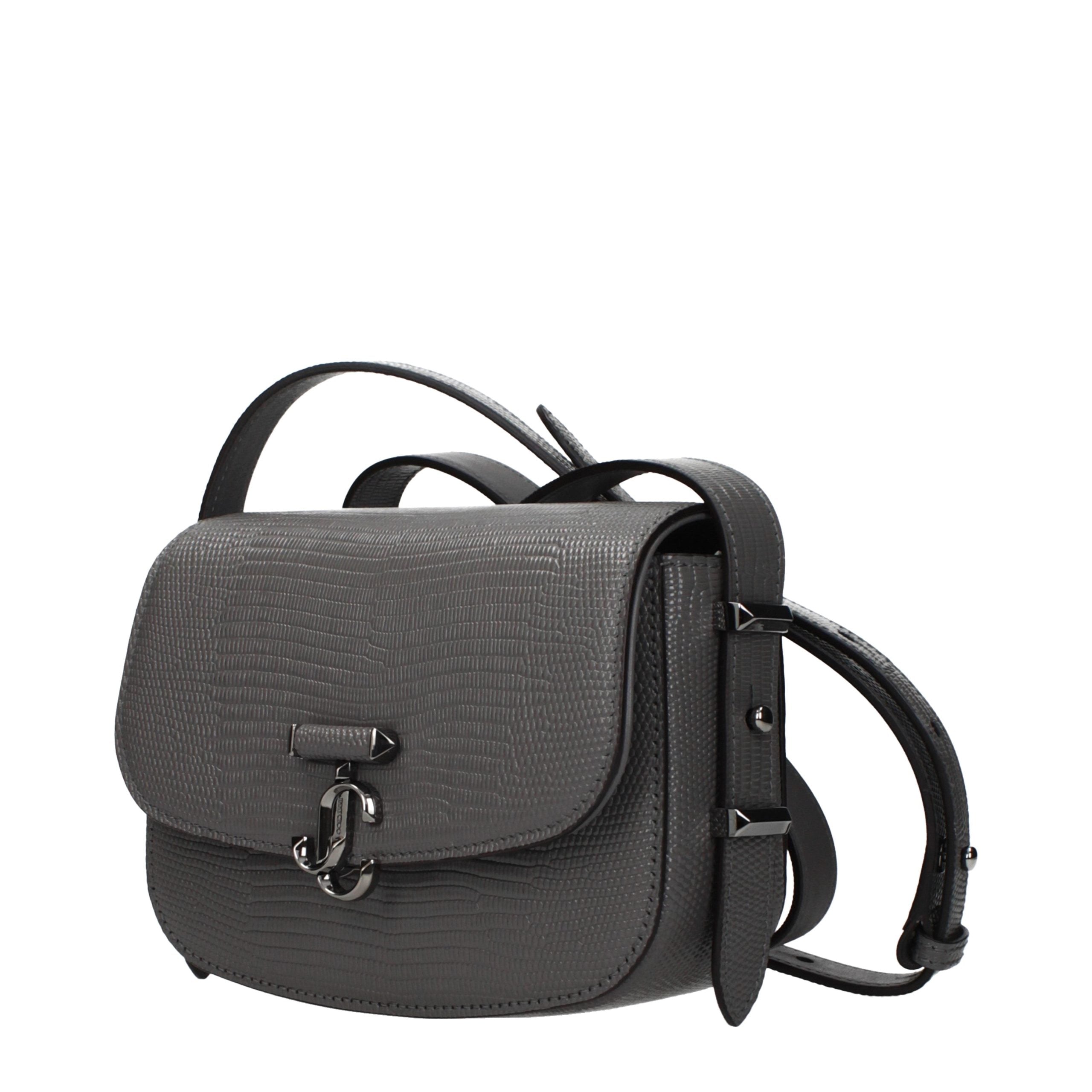 Jimmy Choo Graue Leder Schultertasche-2