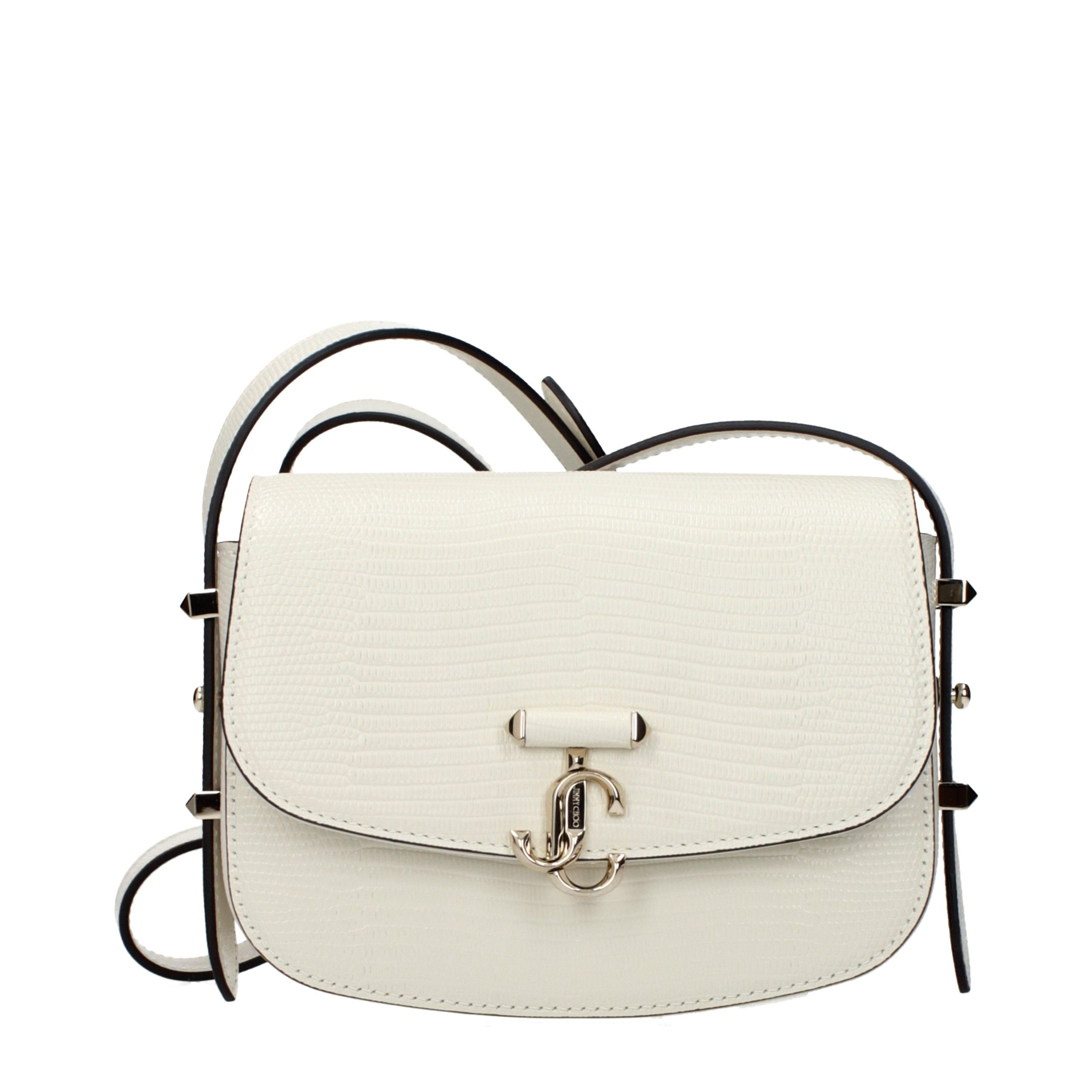 Jimmy Choo Weiße Leder Schultertasche-1