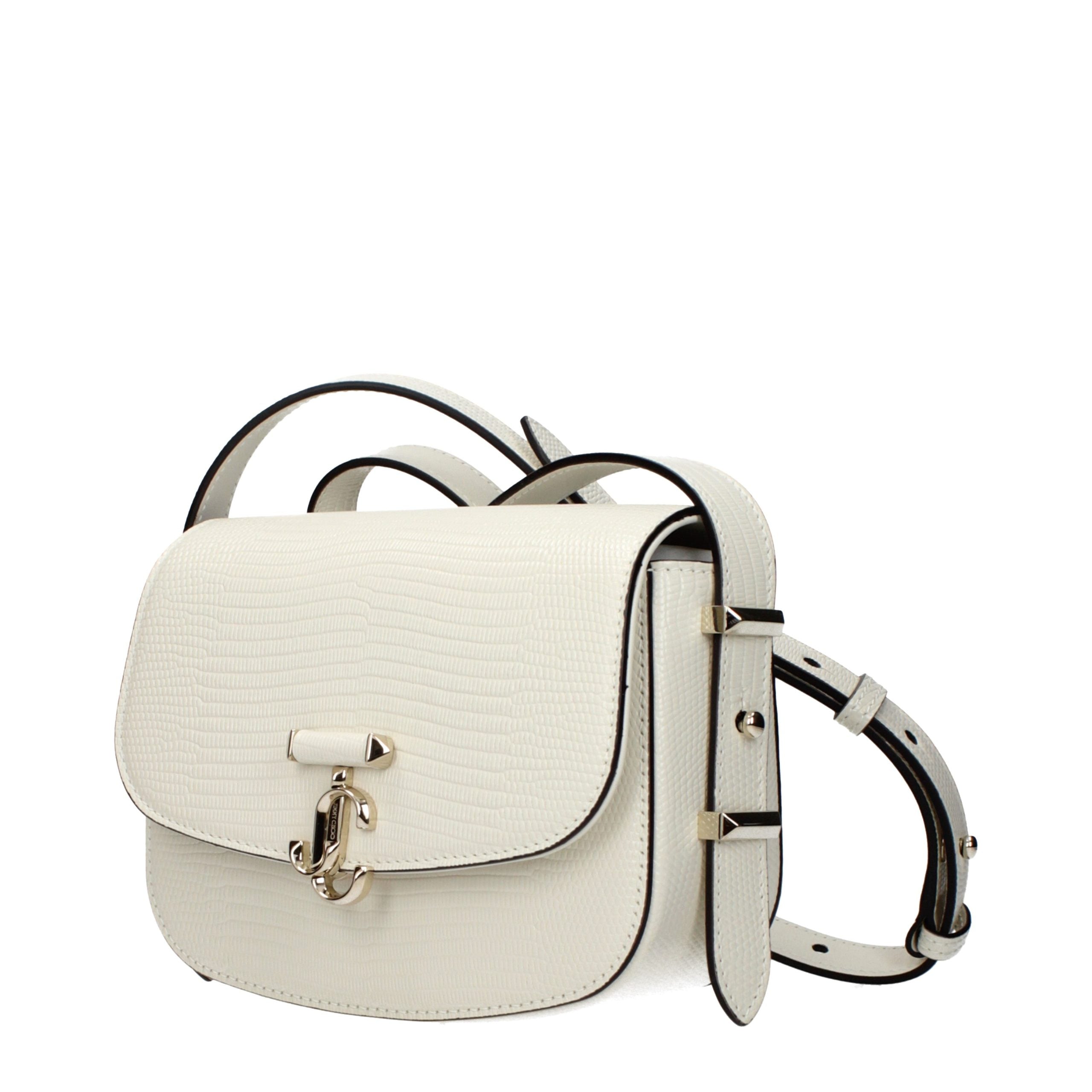 Jimmy Choo Weiße Leder Schultertasche-2