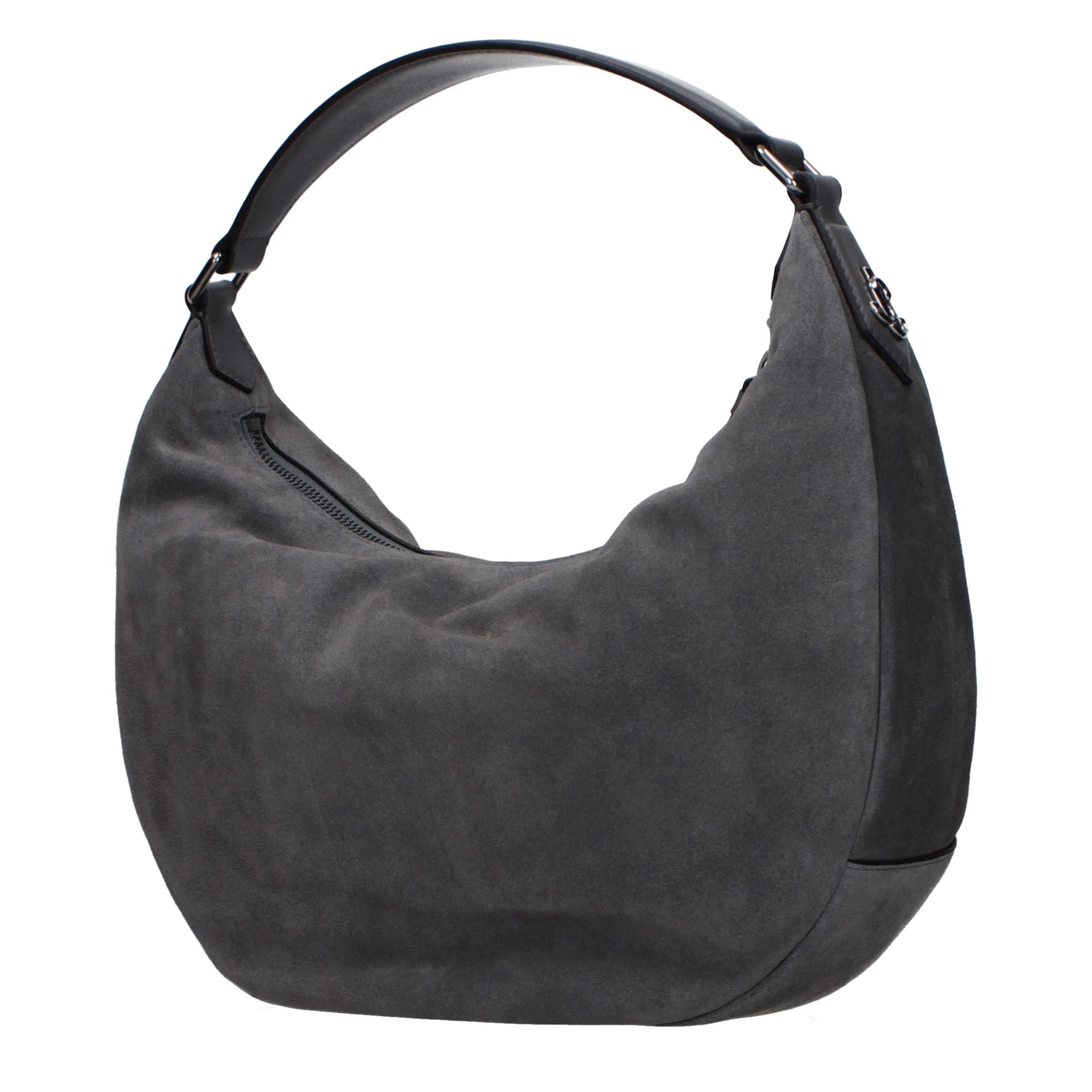 Jimmy Choo Graue Leder Schultertasche-2