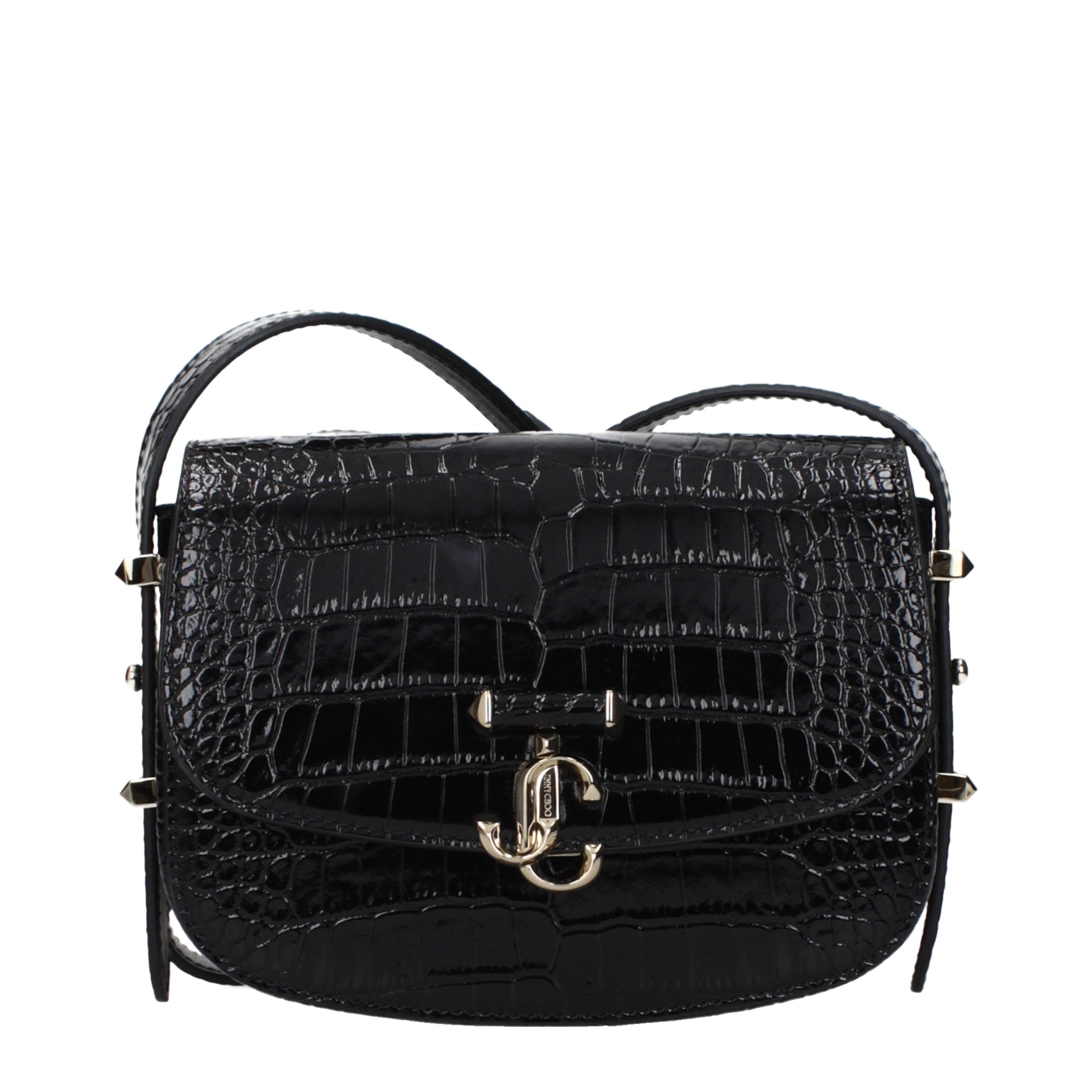 Jimmy Choo Schwarze Leder Umhängetasche-1