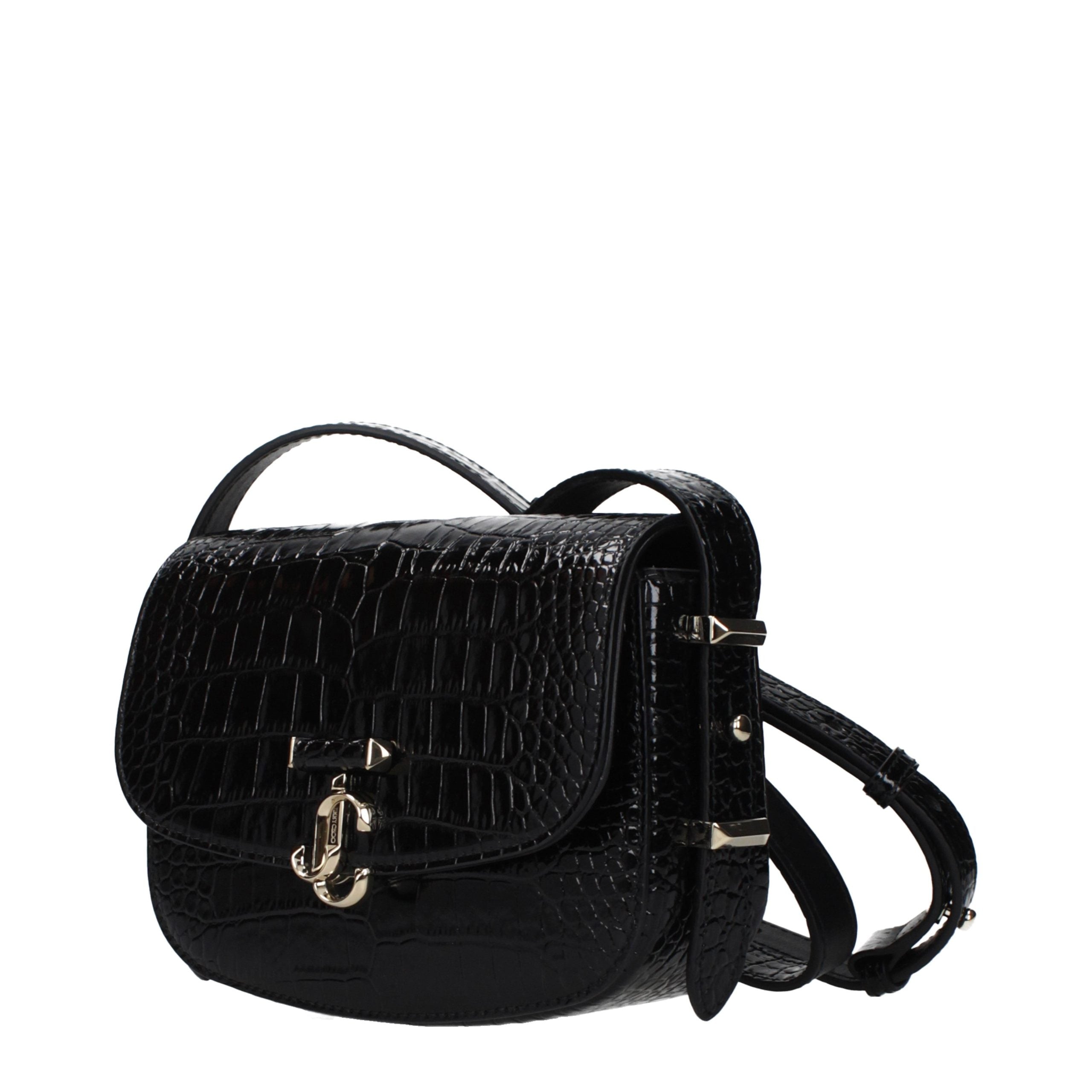 Jimmy Choo Schwarze Leder Umhängetasche-2