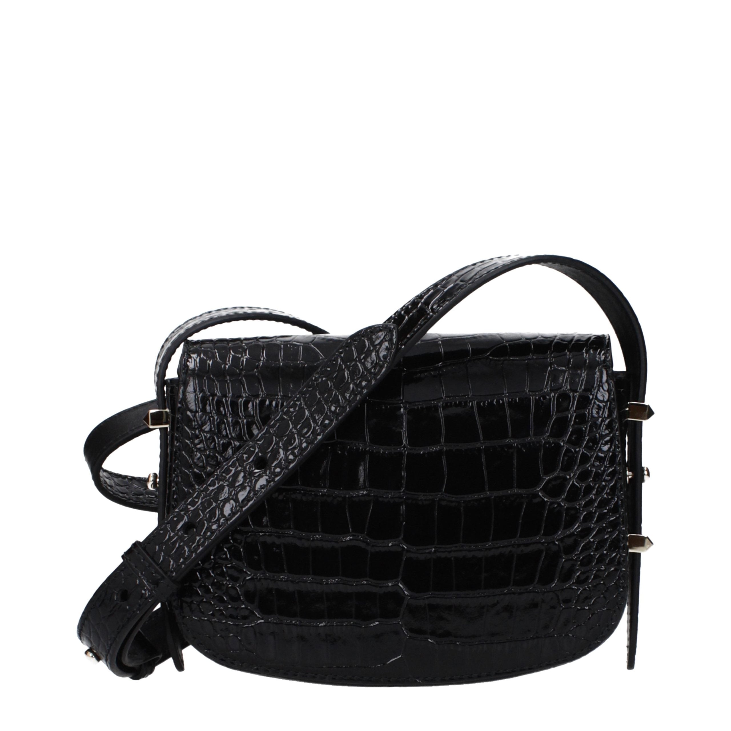 Jimmy Choo Schwarze Leder Umhängetasche-3