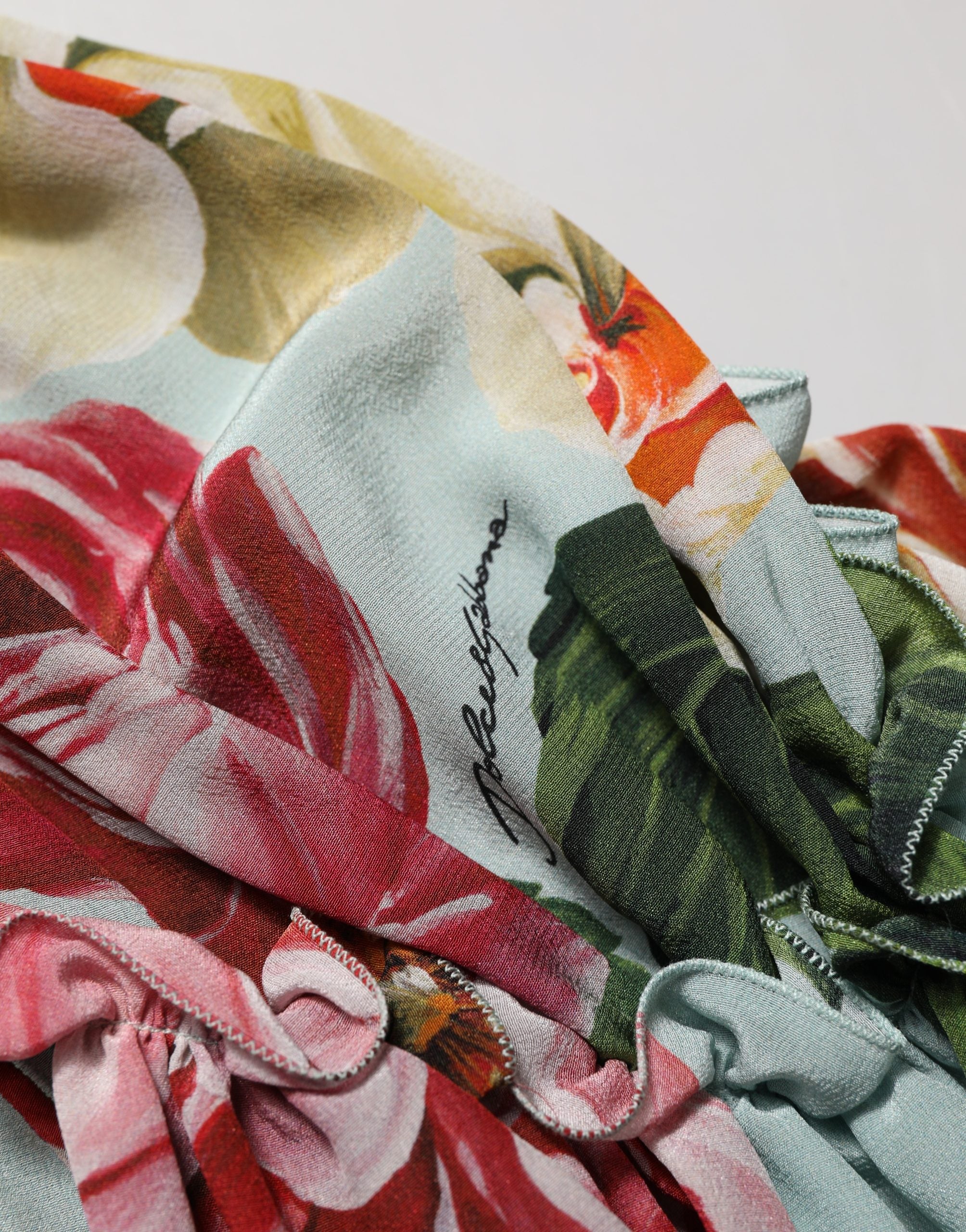 Dolce & Gabbana Kurz geschnittenes Seidenhemd mit Multicolor-Blumenprint-1