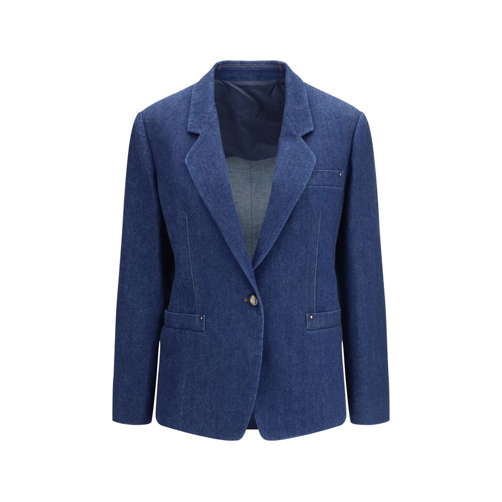 Giorgio Armani Blaue Jeansjacke aus Stretch-Denim-1