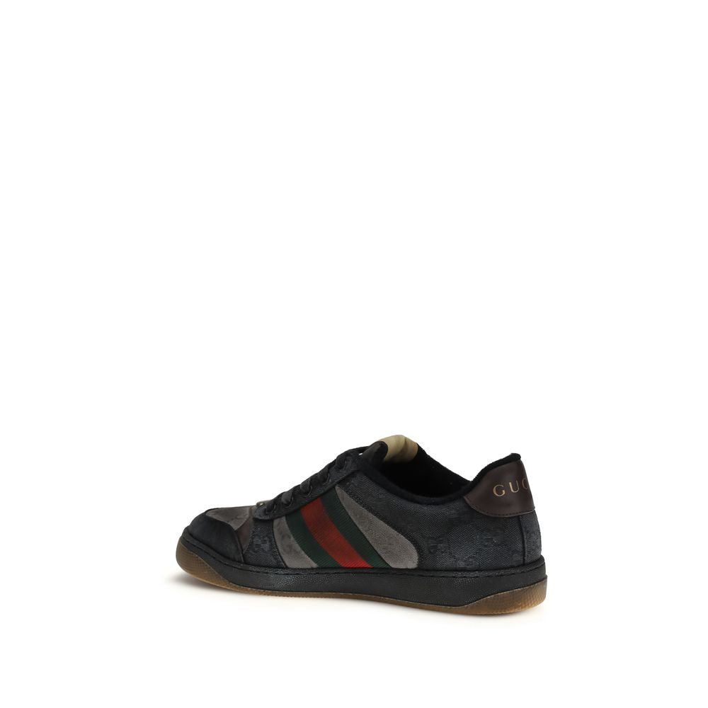 Gucci Schwarze Bos Taurus Kalbsleder Low-Top-Sneaker-3