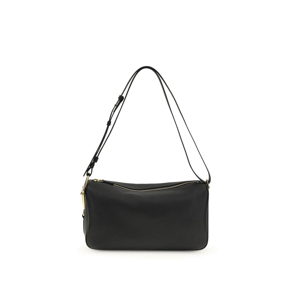 Gucci Schwarze Bos Taurus Kalbsleder Schultertasche-1
