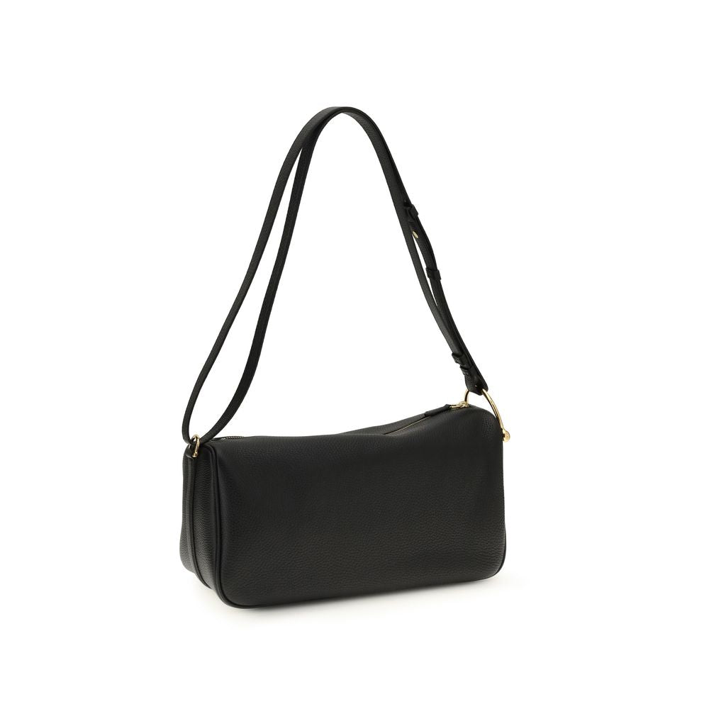Gucci Schwarze Bos Taurus Kalbsleder Schultertasche-3