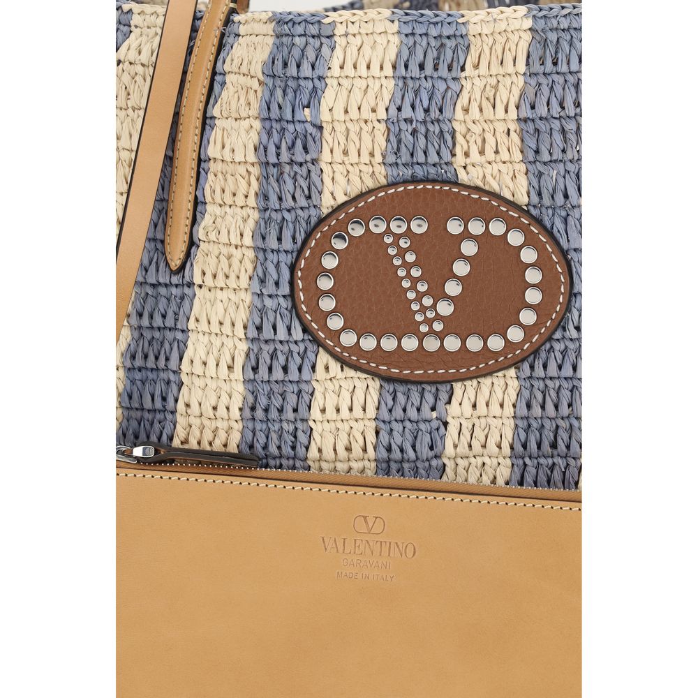 Valentino Garavani Multicolor Raffia Backet Bag-4