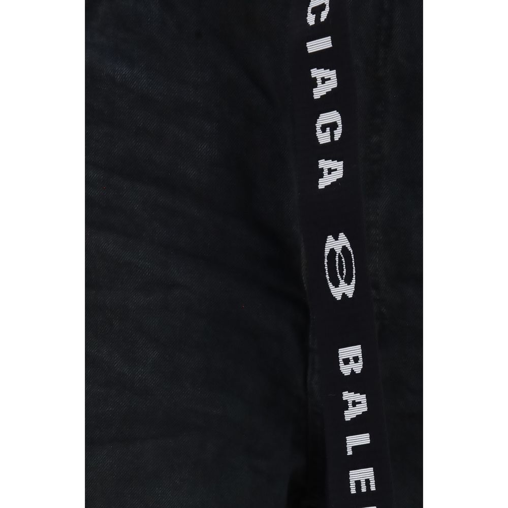 Balenciaga Schwarze Baumwoll-Bermudashorts-3