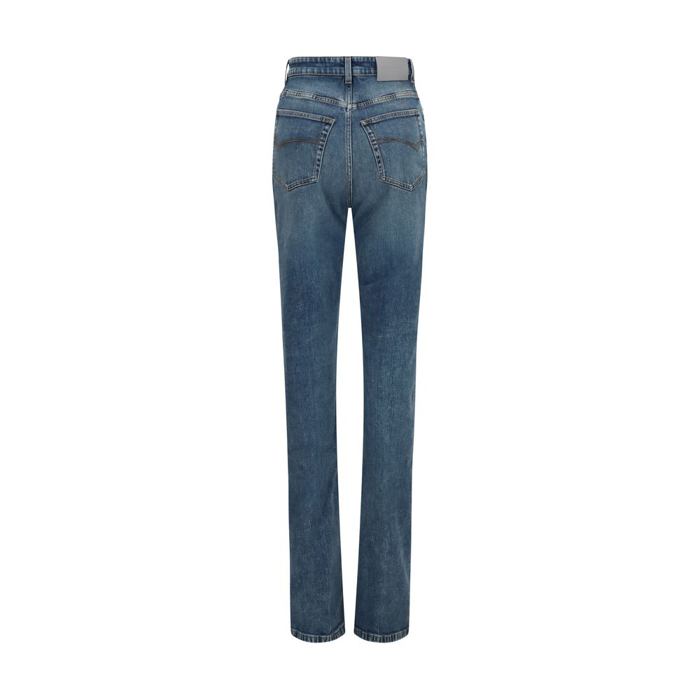 Balenciaga Blaue High-Waist Jeans aus Baumwolle-2