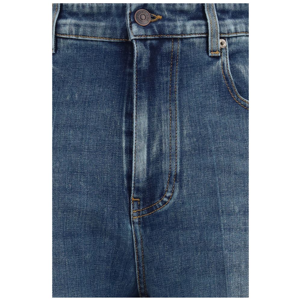 Balenciaga Blaue High-Waist Jeans aus Baumwolle-3