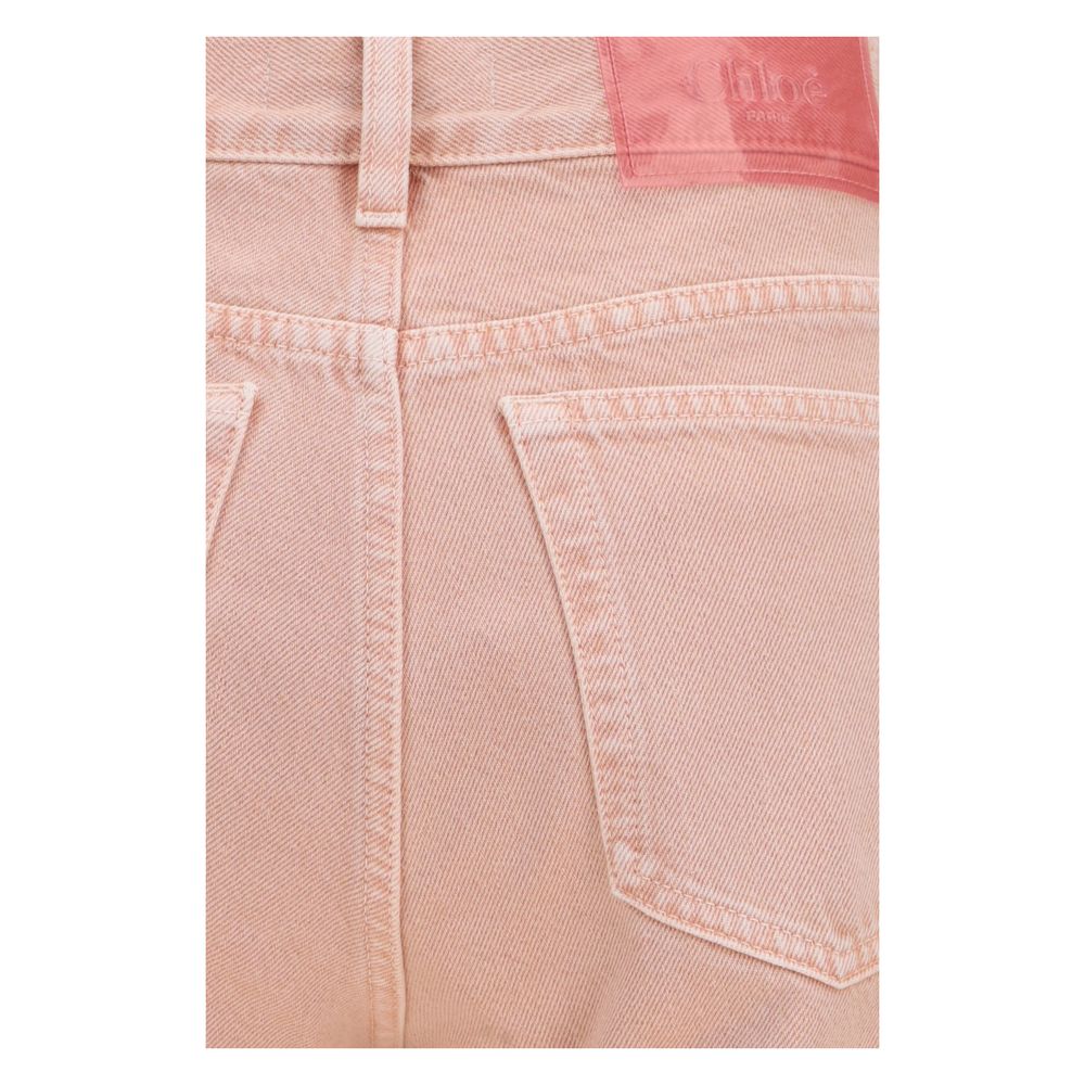 Chloé Mehrfarbige Baumwoll-Jeans im geraden Schnitt-3