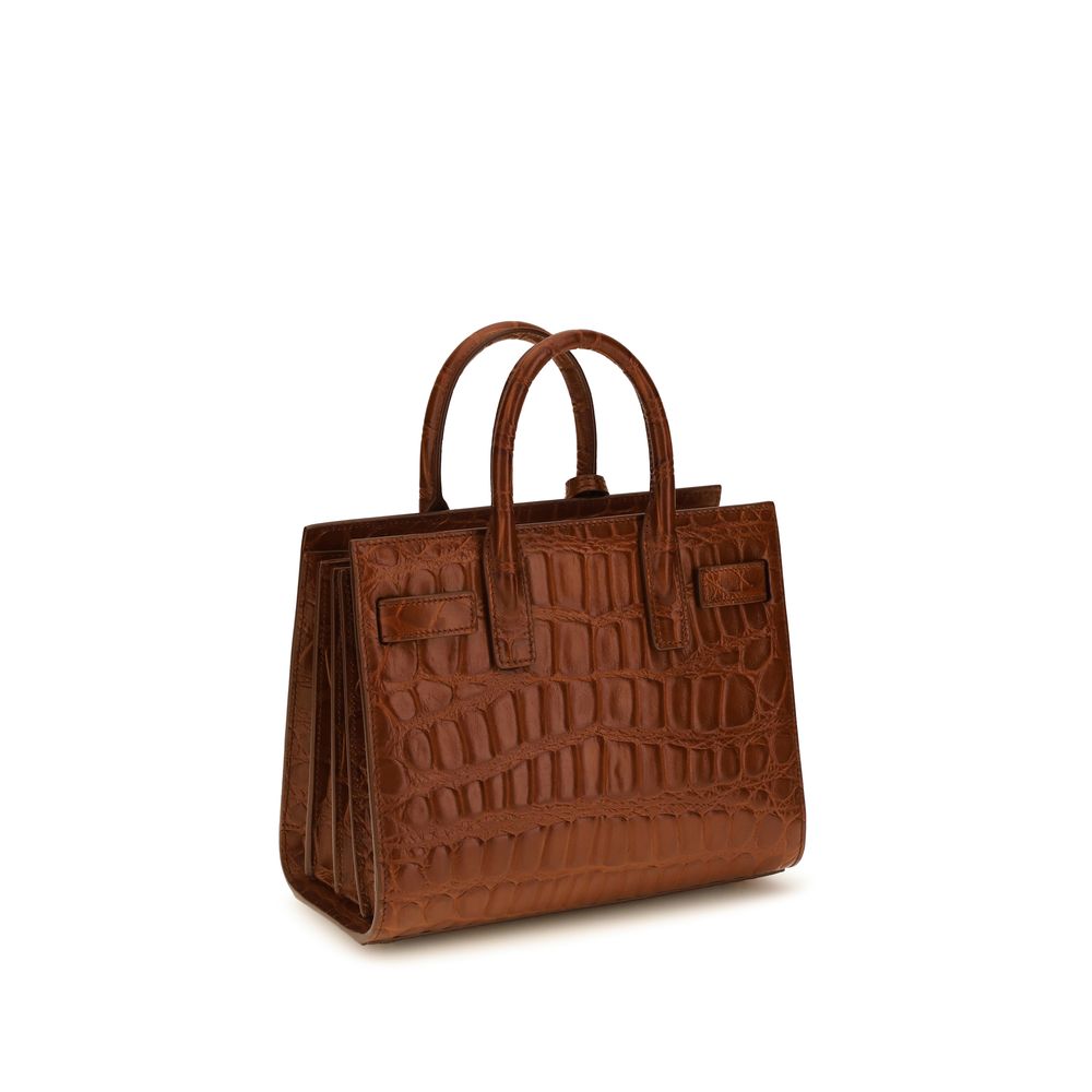 Saint Laurent Braune Kalbsleder Bos Taurus Handtasche-3
