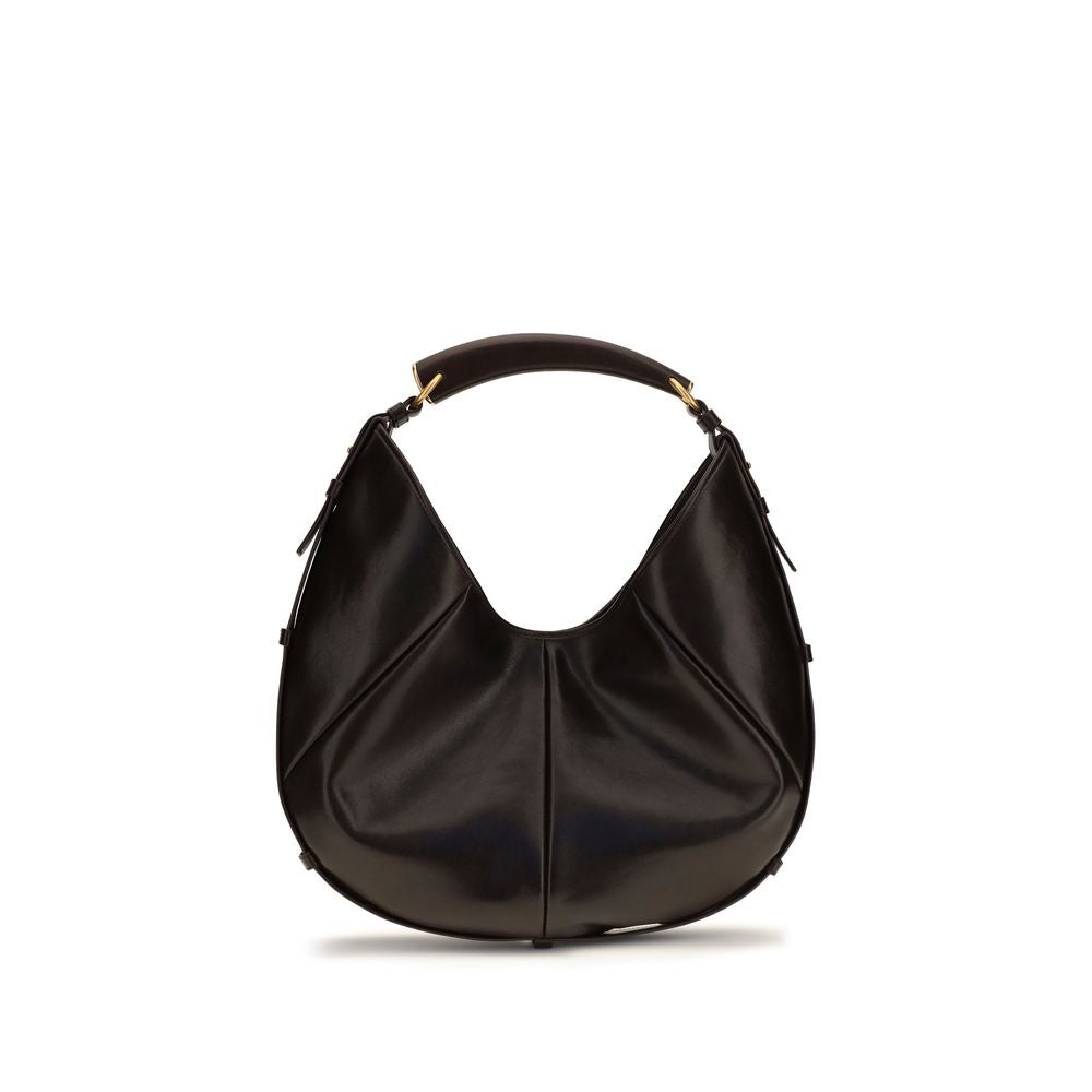 Saint Laurent Braune Kalbsleder Bos Taurus Schultertasche-1
