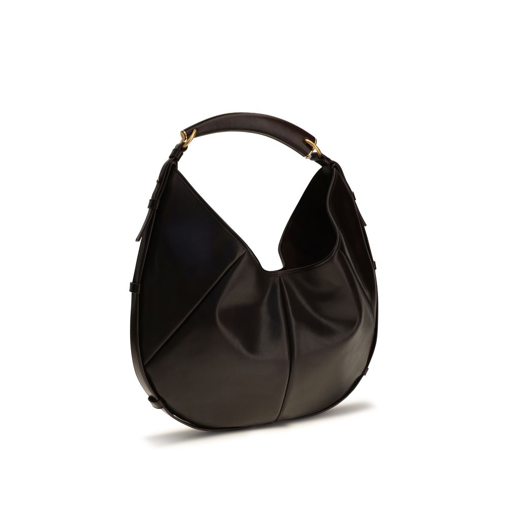 Saint Laurent Braune Kalbsleder Bos Taurus Schultertasche-3
