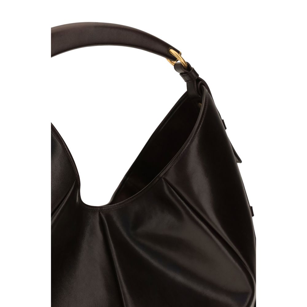 Saint Laurent Braune Kalbsleder Bos Taurus Schultertasche-4