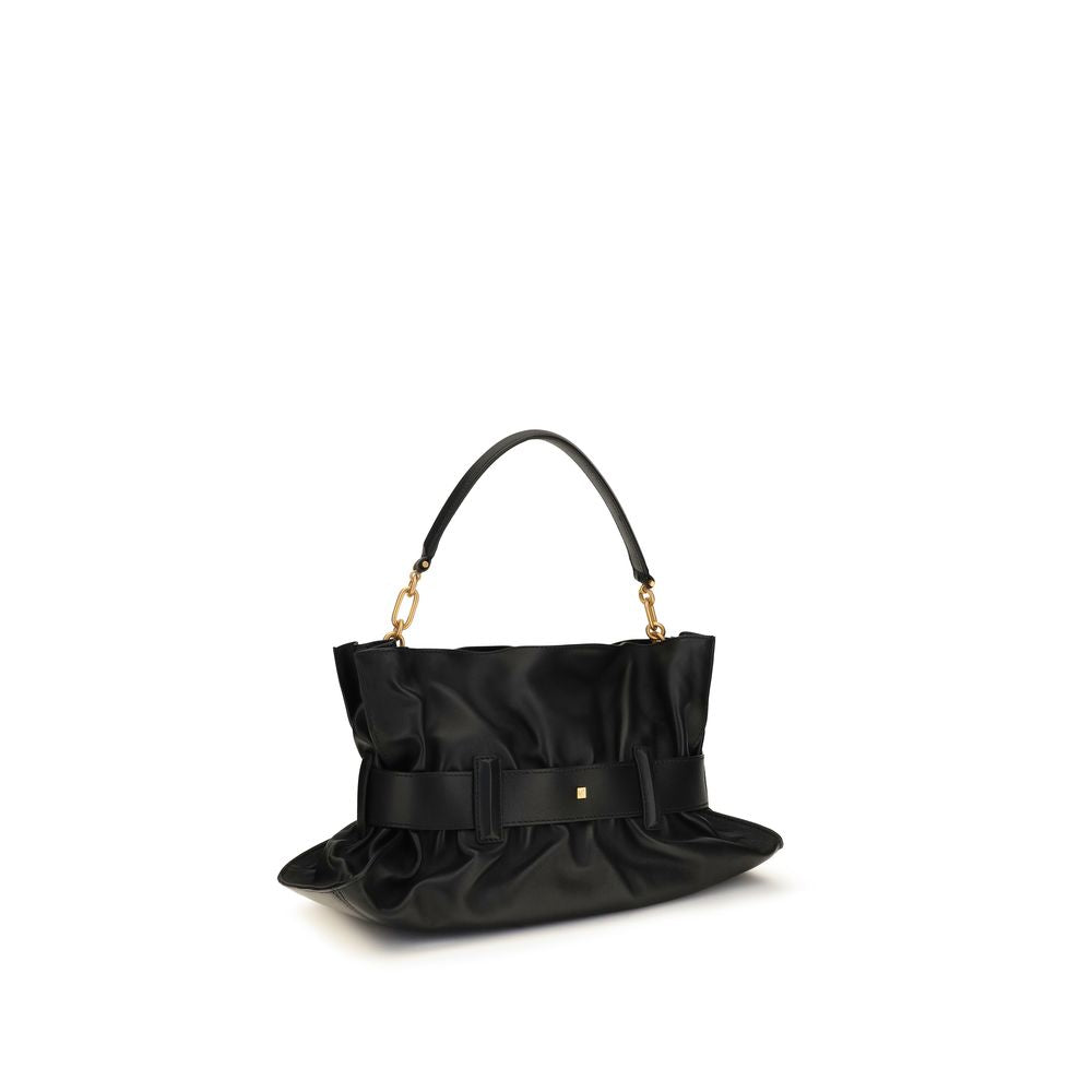 Balmain Black Bos Taurus Calfskin Shoulder Bag-3