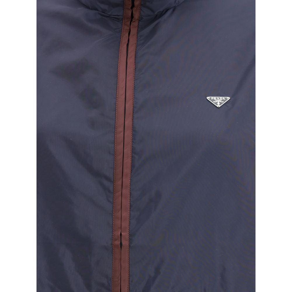 Prada Blaue Shell-Jacke aus Polyamid-3