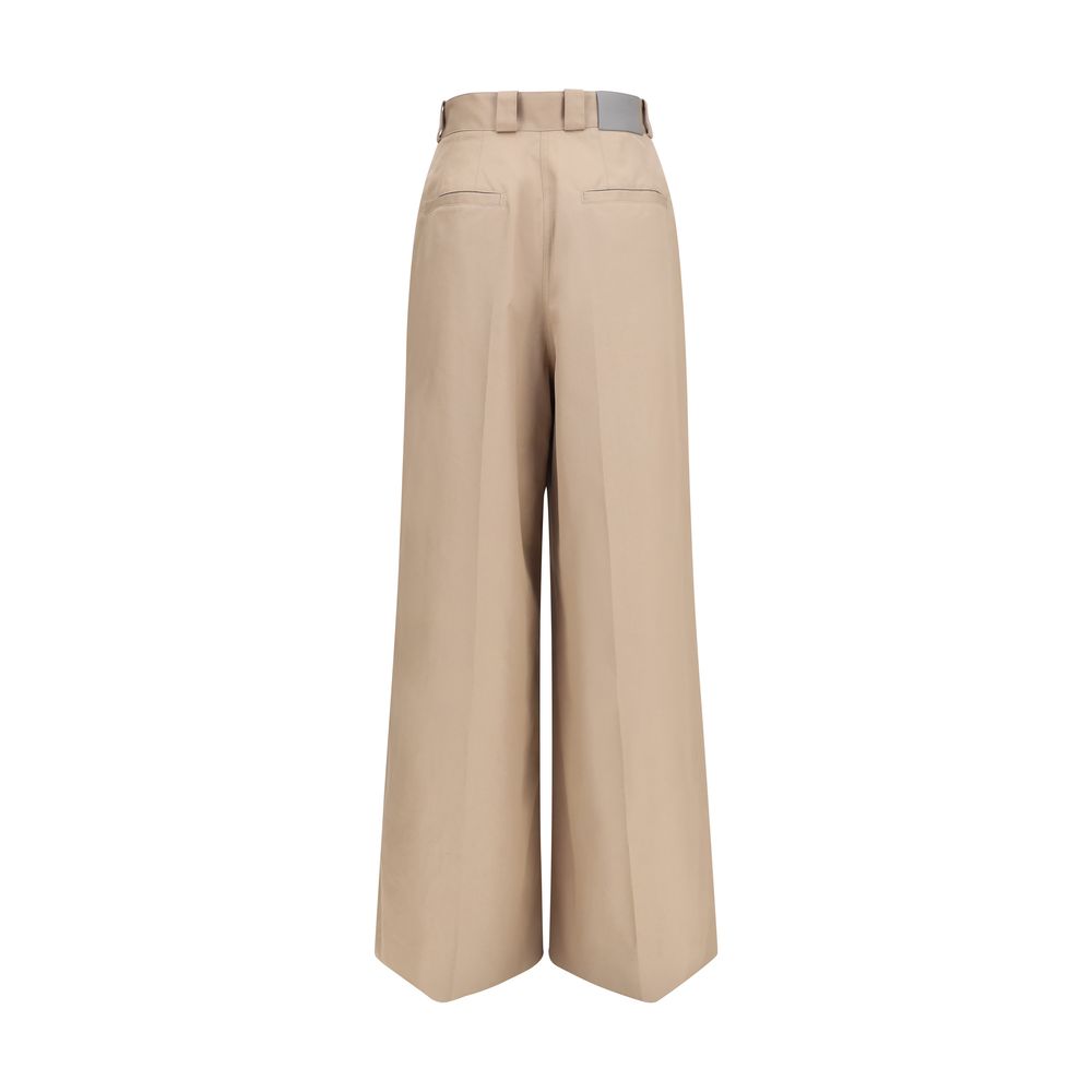 Balenciaga Beige Cotton Flared Pants-2