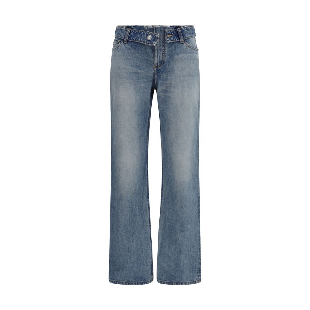 Alexander McQueen Blaue Jeans aus Baumwolle im geraden Schnitt-1